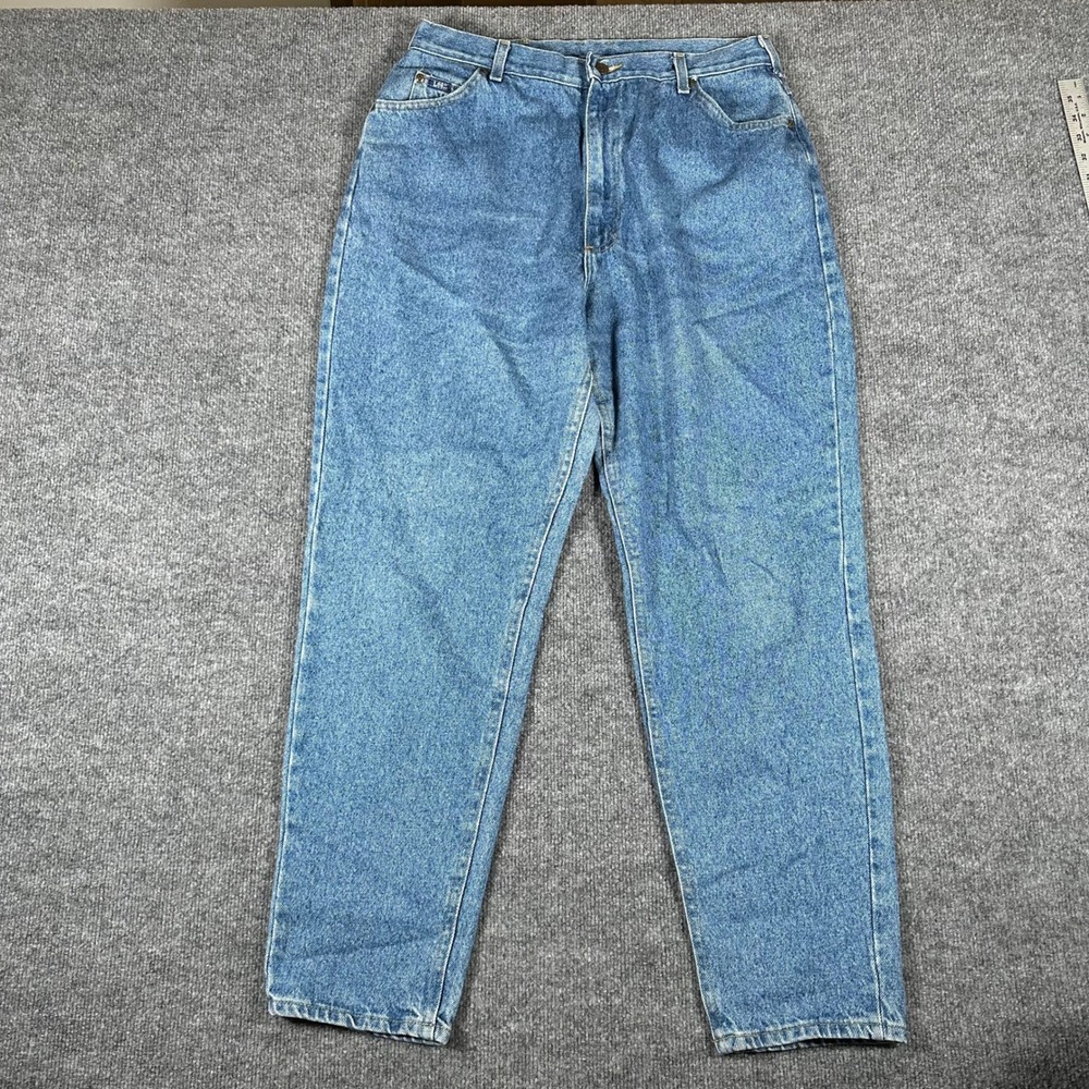 Lee Jeans Womens Size 31 Medium Wash High Waisted Tapered Leg Mom Denim Vintage